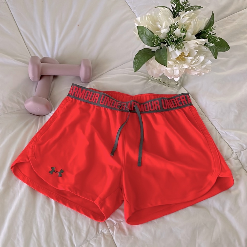 Under Armour running shorts.